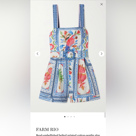 FARM Rio Dresses & Skirts - Farm Rio Poplin Playsuit Romper - Net a Porter - NWT